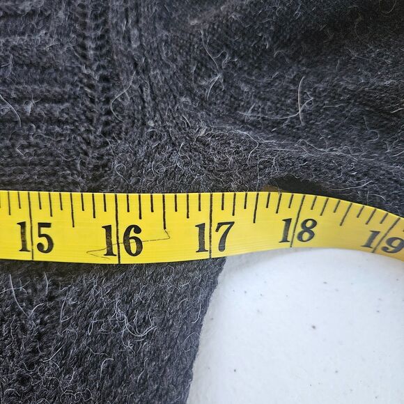 Anthropologie MOTH Small Charcoal Gray Wool Alpaca Blend Hi Low Sweater - Picture 9 of 10